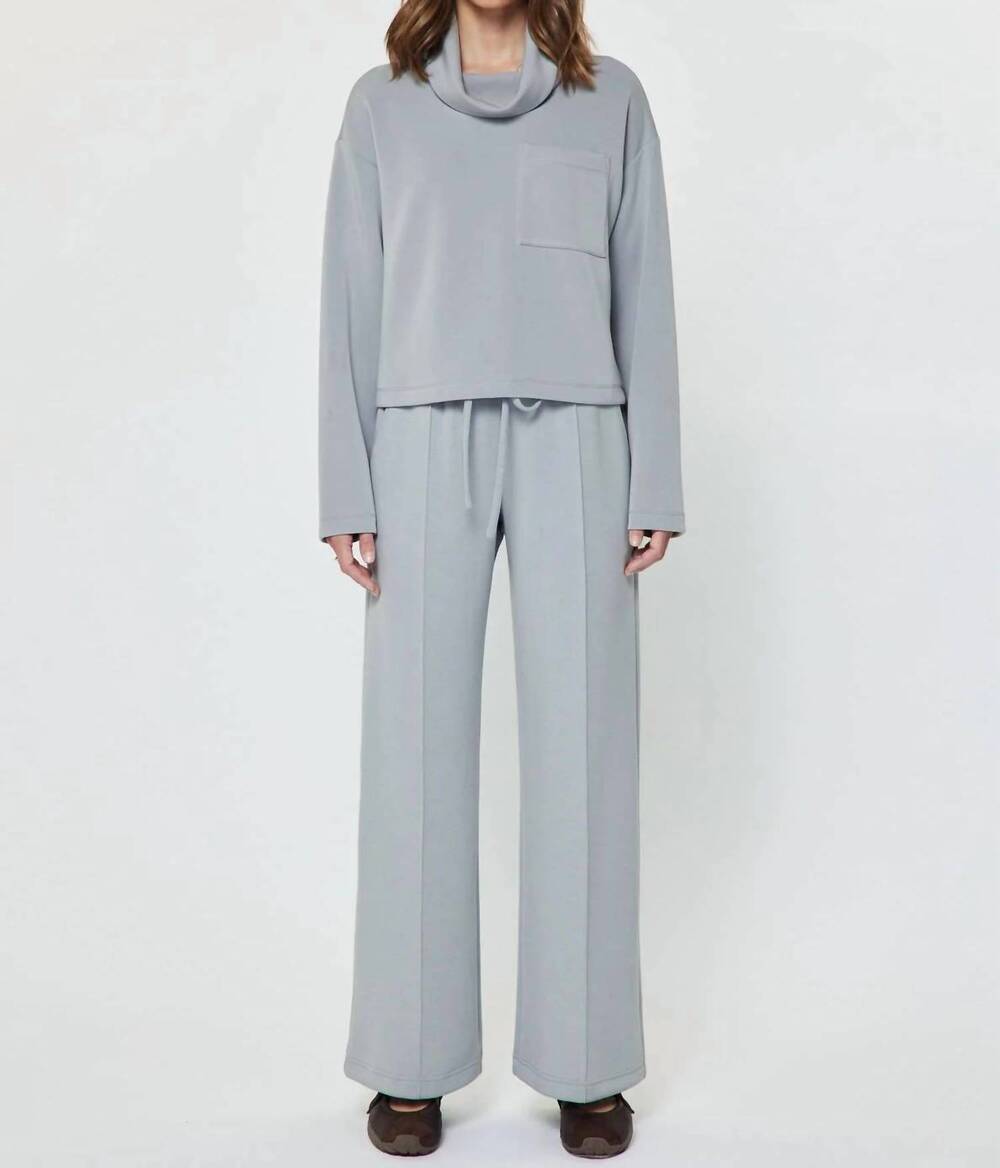 NEW CURRENT AIR cowl neck pullover sweatshirt in light dusty blue